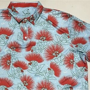 OGA Oahu Golf Apparel Performance Mens Polo Shirt Size 4XL Ohia Lehua Hawaiian